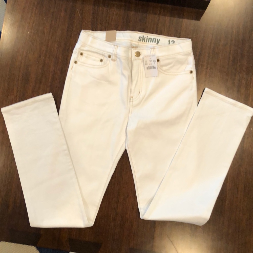 NWT Boys Crew Cuts White Skinny Jean S 12